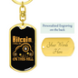 Bitcoin on This Hill Bitcoin Crypto Keychain Stainless Steel or 18k Gold Dog Tag Keyring-Express Your Love Gifts