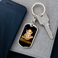 Bitcoin Peace Astronaut Crypto Keychain Stainless Steel or 18k Gold Dog Tag Keyring-Express Your Love Gifts