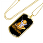 Bitcoin Peace Astronaut Crypto Necklace Stainless Steel or 18k Gold Dog Tag 24" Chain-Express Your Love Gifts