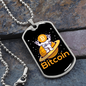 Bitcoin Peace Astronaut Crypto Necklace Stainless Steel or 18k Gold Dog Tag 24" Chain-Express Your Love Gifts