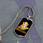 Bitcoin Peace Astronaut Crypto Necklace Stainless Steel or 18k Gold Dog Tag 24" Chain-Express Your Love Gifts