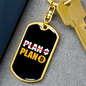 Bitcoin Plan Crypto Keychain Stainless Steel or 18k Gold Dog Tag Keyring-Express Your Love Gifts
