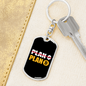 Bitcoin Plan Crypto Keychain Stainless Steel or 18k Gold Dog Tag Keyring-Express Your Love Gifts