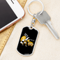 Bitcoin Please Crypto Keychain Stainless Steel or 18k Gold Dog Tag Keyring-Express Your Love Gifts