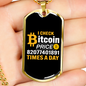 Bitcoin Price Check Crypto Necklace Stainless Steel or 18k Gold Dog Tag 24" Chain-Express Your Love Gifts