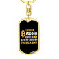 Bitcoin Price Crypto Keychain Stainless Steel or 18k Gold Dog Tag Keyring-Express Your Love Gifts