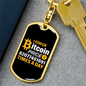 Bitcoin Price Crypto Keychain Stainless Steel or 18k Gold Dog Tag Keyring-Express Your Love Gifts