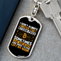 Bitcoin Price Sometimes Crypto Keychain Stainless Steel or 18k Gold Dog Tag Keyring-Express Your Love Gifts