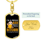 Bitcoin Proud Dad Crypto Keychain Stainless Steel or 18k Gold Dog Tag Keyring-Express Your Love Gifts