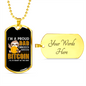 Bitcoin Proud Dad Crypto Necklace Stainless Steel or 18k Gold Dog Tag 24" Chain-Express Your Love Gifts