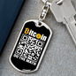 Bitcoin QR Code Crypto Keychain Stainless Steel or 18k Gold Dog Tag Keyring-Express Your Love Gifts