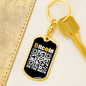 Bitcoin QR Code Crypto Keychain Stainless Steel or 18k Gold Dog Tag Keyring-Express Your Love Gifts