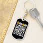 Bitcoin QR Code Crypto Keychain Stainless Steel or 18k Gold Dog Tag Keyring-Express Your Love Gifts