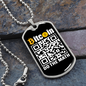 Bitcoin QR Code Crypto Necklace Stainless Steel or 18k Gold Dog Tag 24" Chain-Express Your Love Gifts