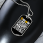 Bitcoin QR Code Crypto Necklace Stainless Steel or 18k Gold Dog Tag 24" Chain-Express Your Love Gifts