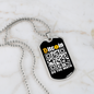 Bitcoin QR Code Crypto Necklace Stainless Steel or 18k Gold Dog Tag 24" Chain-Express Your Love Gifts