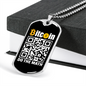 Bitcoin QR Code Crypto Necklace Stainless Steel or 18k Gold Dog Tag 24" Chain-Express Your Love Gifts