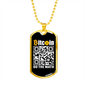 Bitcoin QR Code Crypto Necklace Stainless Steel or 18k Gold Dog Tag 24" Chain-Express Your Love Gifts