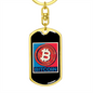 Bitcoin Red Crypto Keychain Stainless Steel or 18k Gold Dog Tag Keyring-Express Your Love Gifts