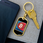 Bitcoin Red Crypto Keychain Stainless Steel or 18k Gold Dog Tag Keyring-Express Your Love Gifts