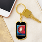 Bitcoin Red Crypto Keychain Stainless Steel or 18k Gold Dog Tag Keyring-Express Your Love Gifts