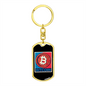 Bitcoin Red Crypto Keychain Stainless Steel or 18k Gold Dog Tag Keyring-Express Your Love Gifts