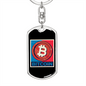 Bitcoin Red Crypto Keychain Stainless Steel or 18k Gold Dog Tag Keyring-Express Your Love Gifts