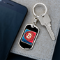 Bitcoin Red Crypto Keychain Stainless Steel or 18k Gold Dog Tag Keyring-Express Your Love Gifts
