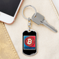 Bitcoin Red Crypto Keychain Stainless Steel or 18k Gold Dog Tag Keyring-Express Your Love Gifts