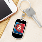 Bitcoin Red Crypto Keychain Stainless Steel or 18k Gold Dog Tag Keyring-Express Your Love Gifts