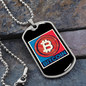Bitcoin Red Crypto Necklace Stainless Steel or 18k Gold Dog Tag 24" Chain-Express Your Love Gifts