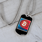 Bitcoin Red Crypto Necklace Stainless Steel or 18k Gold Dog Tag 24" Chain-Express Your Love Gifts
