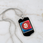 Bitcoin Red Crypto Necklace Stainless Steel or 18k Gold Dog Tag 24" Chain-Express Your Love Gifts