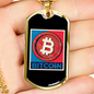 Bitcoin Red Crypto Necklace Stainless Steel or 18k Gold Dog Tag 24" Chain-Express Your Love Gifts