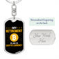 Bitcoin Retirement Plan Crypto Keychain Stainless Steel or 18k Gold Dog Tag Keyring-Express Your Love Gifts