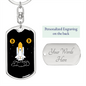 Bitcoin Rocket Crypto Keychain Stainless Steel or 18k Gold Dog Tag Keyring-Express Your Love Gifts