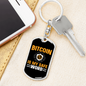 Bitcoin si My Safe Crypto Keychain Stainless Steel or 18k Gold Dog Tag Keyring-Express Your Love Gifts