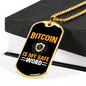 Bitcoin si My Safe Crypto Necklace Stainless Steel or 18k Gold Dog Tag 24" Chain-Express Your Love Gifts