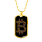 Bitcoin Sign Crypto Necklace Stainless Steel or 18k Gold Dog Tag 24-Express Your Love Gifts