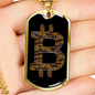 Bitcoin Sign Crypto Necklace Stainless Steel or 18k Gold Dog Tag 24-Express Your Love Gifts