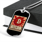 Bitcoin Sign Cryptocurrency Crypto Necklace Stainless Steel or 18k Gold Dog Tag 24" Chain-Express Your Love Gifts