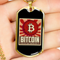 Bitcoin Sign Cryptocurrency Crypto Necklace Stainless Steel or 18k Gold Dog Tag 24" Chain-Express Your Love Gifts