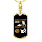 Bitcoin Smart Labor Crypto Keychain Stainless Steel or 18k Gold Dog Tag Keyring-Express Your Love Gifts
