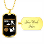 Bitcoin Smart Labor Crypto Necklace Stainless Steel or 18k Gold Dog Tag 24" Chain-Express Your Love Gifts