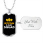 Bitcoin Squad Crypto Necklace Stainless Steel or 18k Gold Dog Tag 24" Chain-Express Your Love Gifts