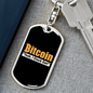 Bitcoin Stack Dat Crypto Keychain Stainless Steel or 18k Gold Dog Tag Keyring-Express Your Love Gifts