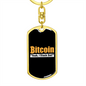Bitcoin Stack Dat Crypto Keychain Stainless Steel or 18k Gold Dog Tag Keyring-Express Your Love Gifts