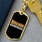 Bitcoin Stack Dat Crypto Keychain Stainless Steel or 18k Gold Dog Tag Keyring-Express Your Love Gifts