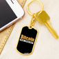 Bitcoin Stack Dat Crypto Keychain Stainless Steel or 18k Gold Dog Tag Keyring-Express Your Love Gifts