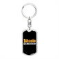 Bitcoin Stack Dat Crypto Keychain Stainless Steel or 18k Gold Dog Tag Keyring-Express Your Love Gifts